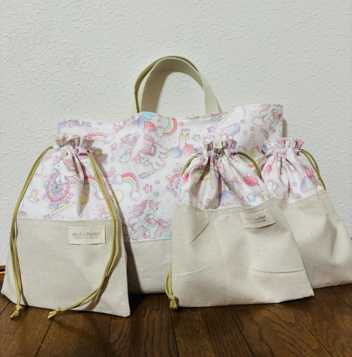 ★入園、入学★レッスンバッグ、巾着3枚セット
