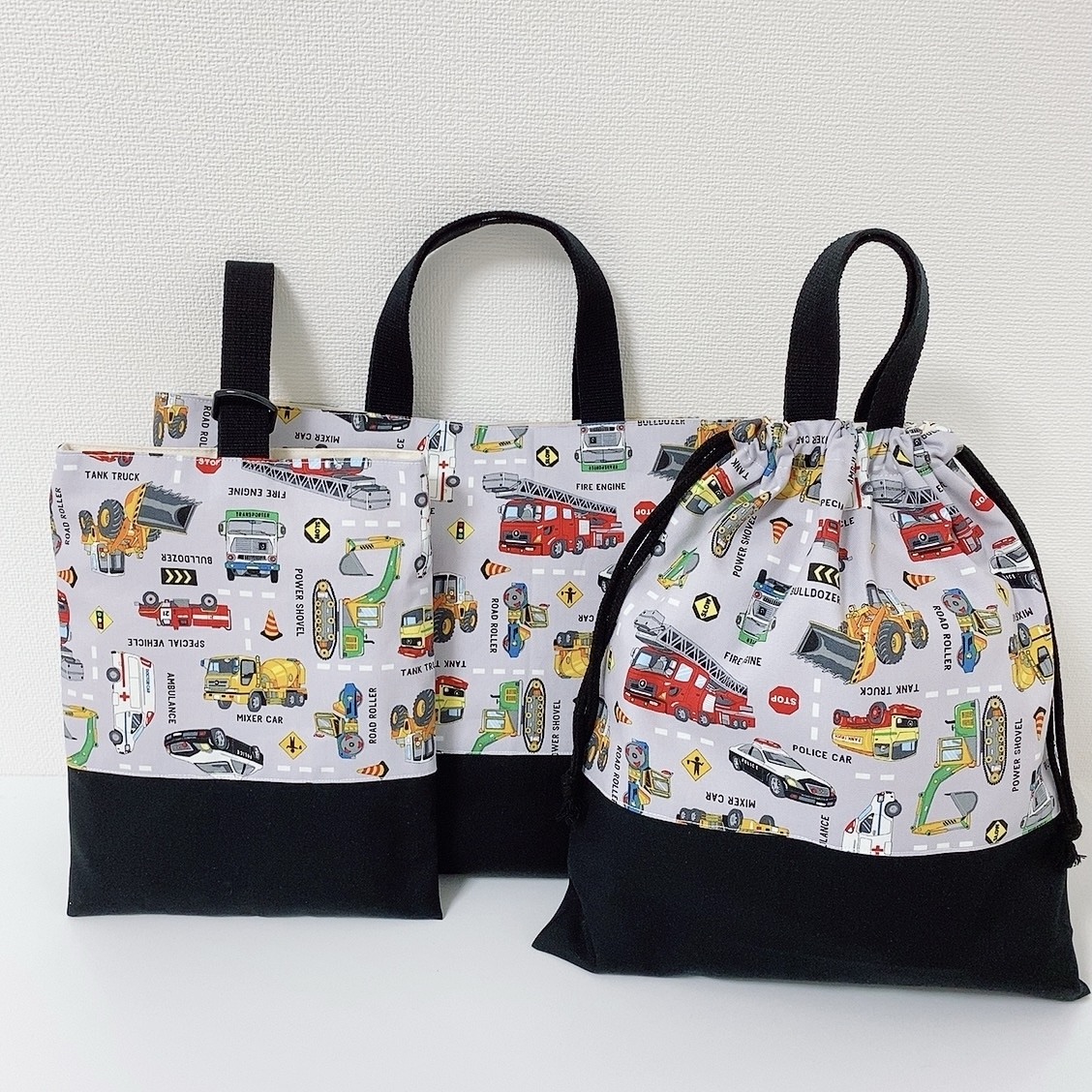 Yuuka T ★働く車×ヒッコリー★ 入園入学5点セット Yuuka T ☆働く車×ヒッコリー☆ 入園入学5点セット Yuuka T ☆