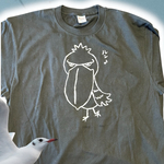 Tシャツ 半袖 綿5.6オンス 無地 Printstar プリントスター 「ご機嫌ハシビロコウ」　ブラック