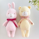 コットン100%ベビーのための選べる動物あみぐるみ 【セミオーダー】⚘ ファーストトイ　ギフト　ニューボーンフォト 月齢フォト　名入れ