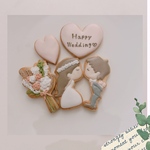 happy wedding❤︎アイシングクッキー　新郎新婦