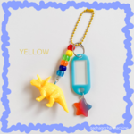 ＜名前が書ける！＞恐竜ネームプレートキーホルダー YELLOW(イエロー)