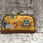 (SALE)うさぎ親子がま口財布 黄色
