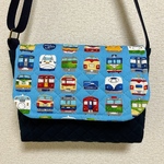 電車(フェイス・水色) ポシェット キッズ