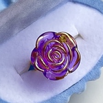紫の薔薇リング　パープル　ゴールド
