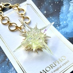 閃く星のアクセサリー　青緑　ネックレス　バッグチャーム（レジンアクセサリー）