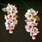 レース編み✳︎桜のイヤリング/ピアス