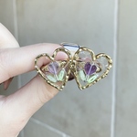【再販】〜小さな花壇 "はーとinアメシストのお花"〜リング