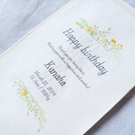 刺繍タペストリー 命名書 リーフデザイン 誕生日 バースデー プレゼント 出産祝い 名入れ ニューボーンフォト