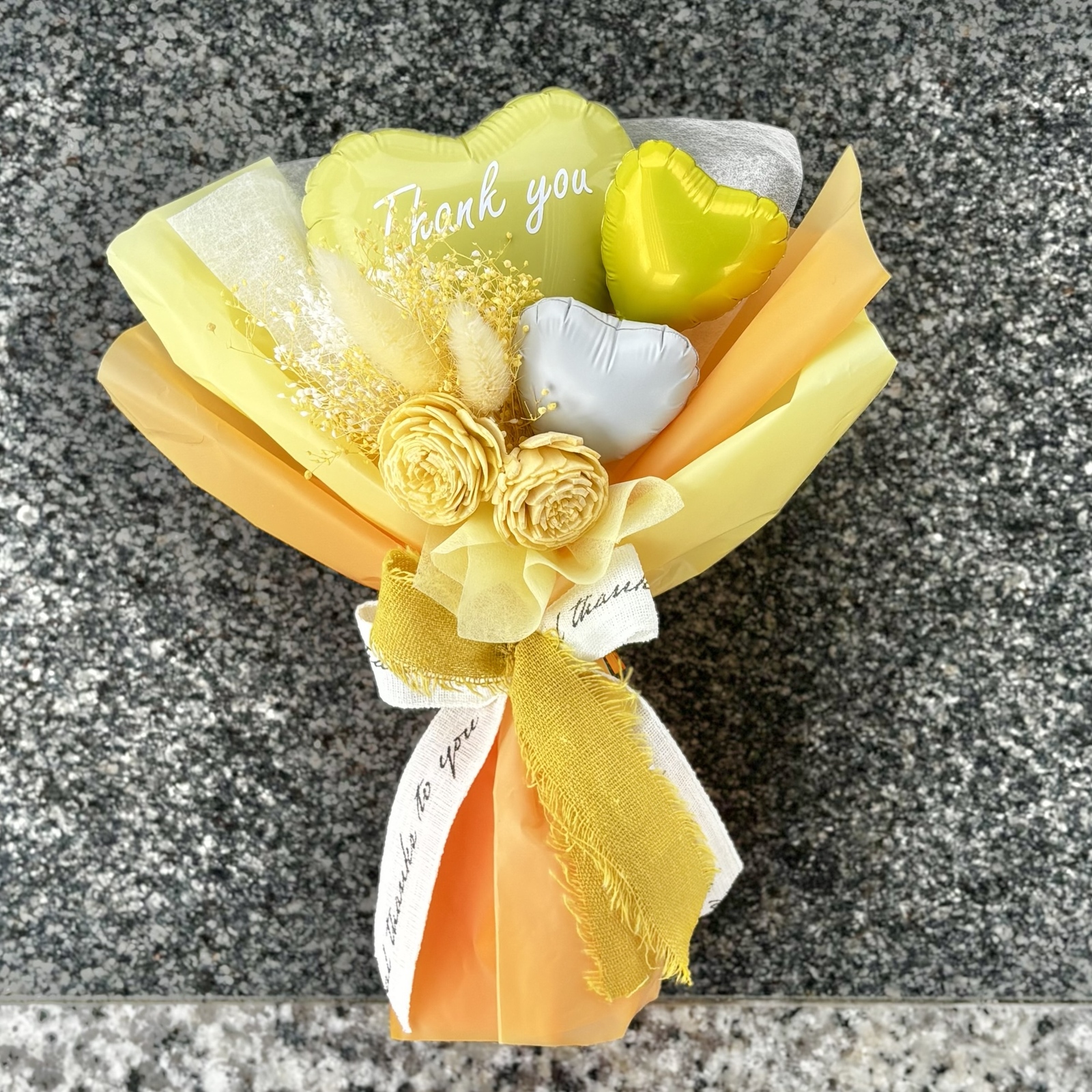 mi♡　バルーンブーケ　卒業ブーケ ブーケNo.78♥ホワイトスモールブーケ 卒業式 卒部式 ミニブーケ