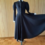 メイド服黒角襟クラシカルロングワンピース