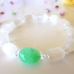 💗🌙月の女神🌙🌺　💗ヒーリングバイブレーション☆　☆🌟セレナイト☆　☆ストレス緩和🌟　☆精神安定🌷　☆癒しの💚クリソプレーズ☆　💎ダイアモンドクリスタル☆　☆１６ｃｍ🌺