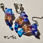 雲レジン☆お空にゃんこ☆黄昏時☆選べる片耳用耳飾りorチャーム