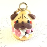 フェイクスイーツ*桜・パグちゃんシュークリーム・チャーム*スイーツデコ