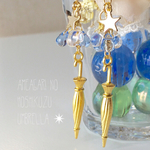 [再販] 雨上がりの星屑アンブレラ✴︎ピアス/傘/ガラス/チェコガラス/雫/ゴールド/ゆめかわ