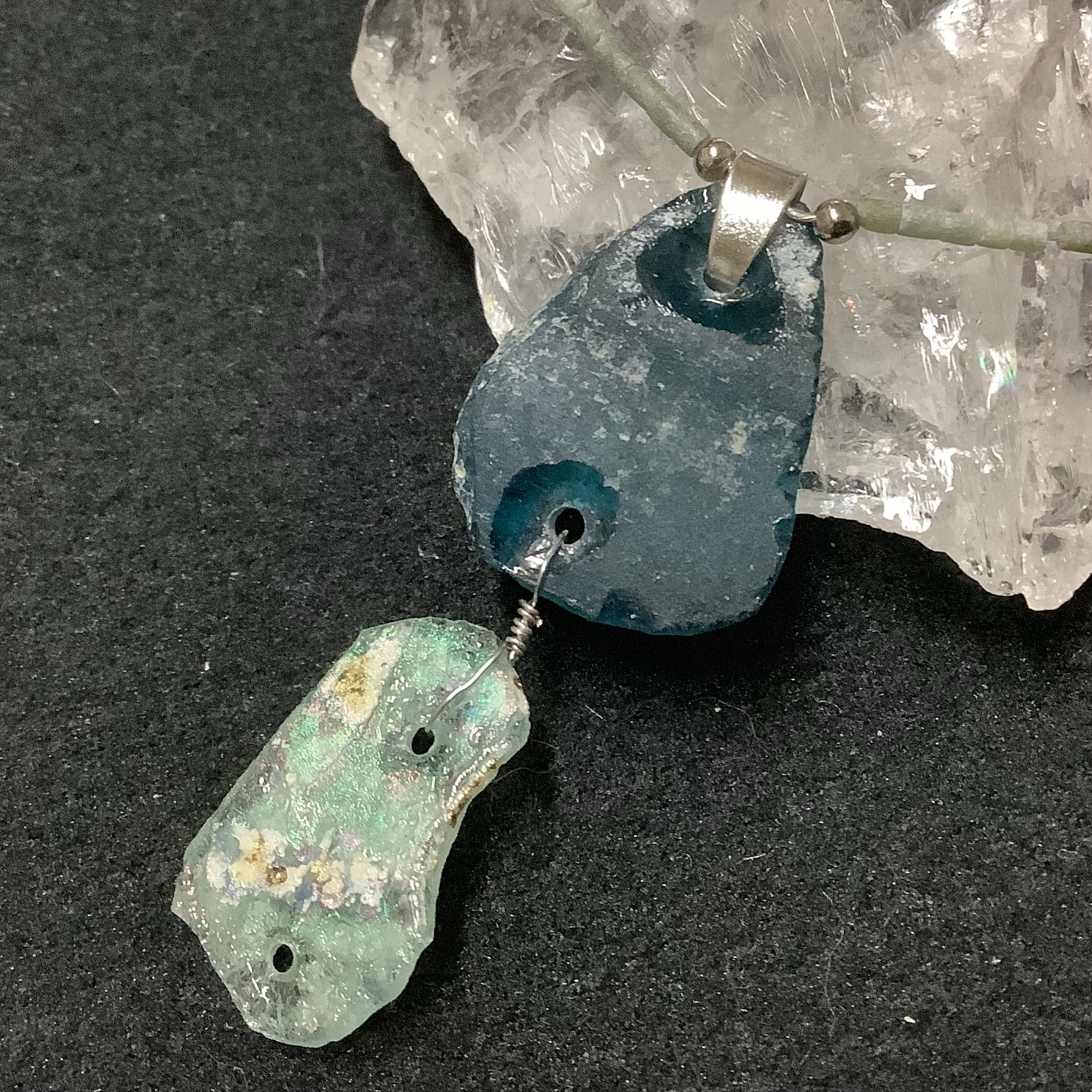 レア☆一点物 古代ローマンガラス ネックレス Ｂ