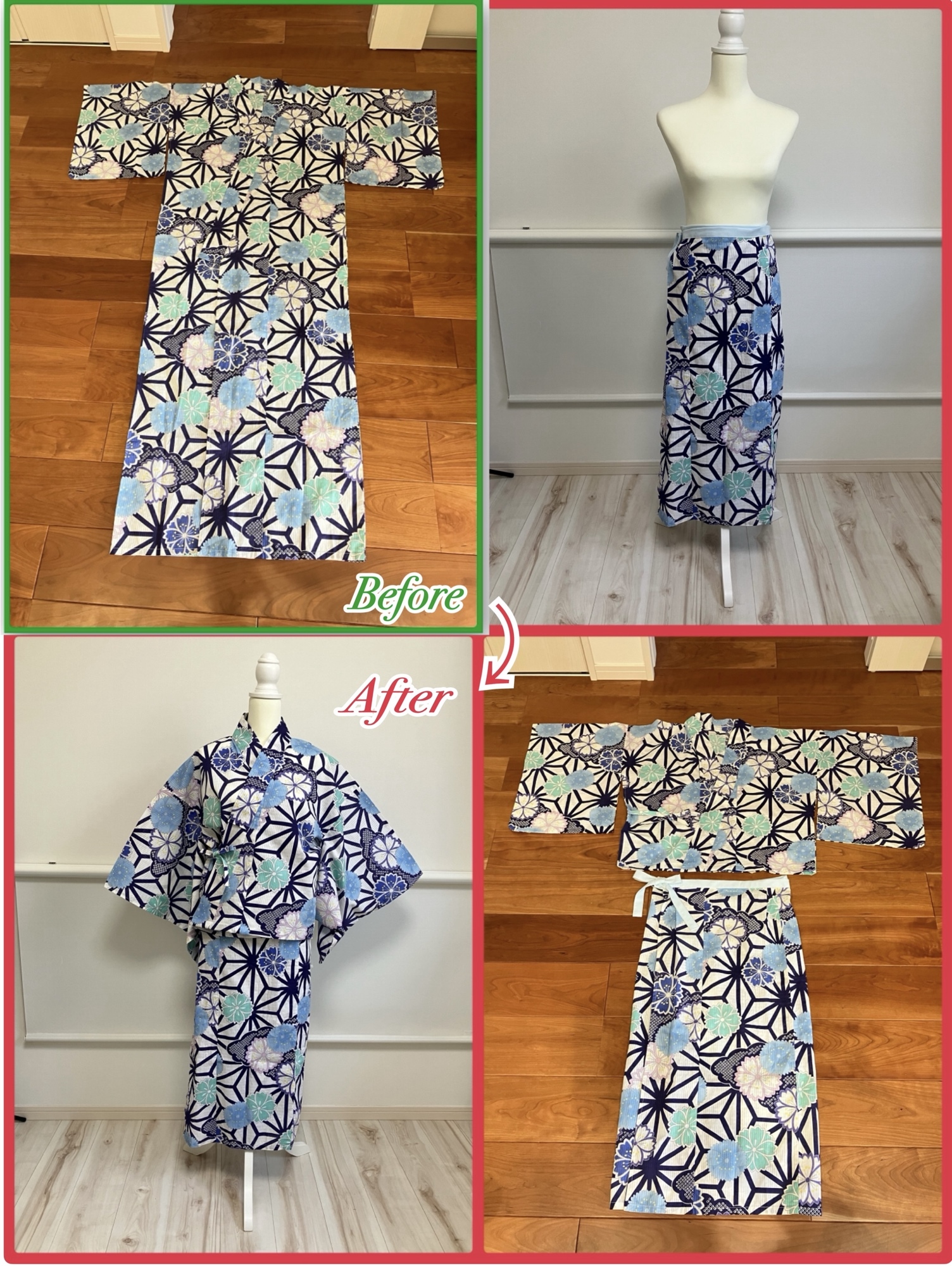 二部式浴衣へリメイク