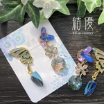 和風・耳寝む蝶とスワロフスキー/ピアス/ノンホールピアス