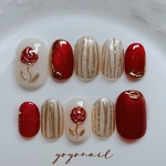 NO.007ネイルチップ つけ爪  ショートオーバル ニュアンス 【サイズ変更可能】マグネットバラ