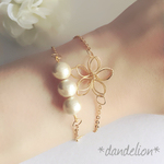 再24* 高品質♡花コットンパールの2連ブレスレット