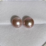 ワケアリ✨高品質AAAA(4Aパール) ✨9〜10mm ピンク💫パープル　大粒シンプル淡水パールピアス/イヤリング✨