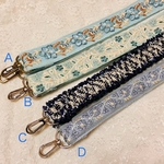 インド刺繍リボン スマホストラップ　ネックストラップ　　ショルダーストラップ　ブルー　グリーン　水色