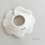 organic cotton pile bib   お名前刺繍＊名入れ＊花びらスタイ＊名入れスタイ＊出産祝い＊ベビー＊ギフト