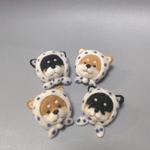 受注製作　豆しぼり柴犬くんブローチ