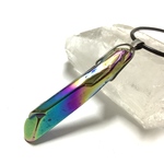 選べる一点物☆ ヒーリングパワーストーン 天然石 蒸着水晶『チタニウムオーラクォーツ』ネックレス ①