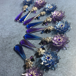 芳月下美人 青×紫💙💜揺れる ピアス イヤリング