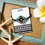 ネイティブビーズのヘアゴム ターコイズ×ブルー