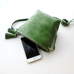 イタリアンレザーのミニショルダーバッグ【green】