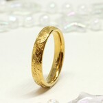 単品★新色ハーフゴールド★大切な記念日に☆刻印ができるハワイアンリング 肌に優しい医療用ステンレス採用！お肌に安心