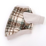 犬服・タータンチェックボアスウェット_グリーン