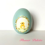 木製　ヒヨコのタマゴ　ブルー　イースターエッグ