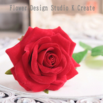 再販：赤い薔薇のヘッドドレス（薔薇＆葉） 赤　バラ　髪飾り　レッド　ローズ　フラメンコ　レッド