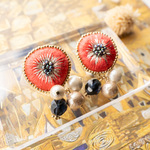 刺繍耳飾り "umitsuki"590【イヤリングのみ／金具選択できません】