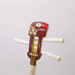 【新色】かんざし「三味線」紅柄色（べんがらいろ）（六角麻の葉）紅白梅