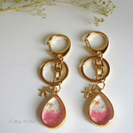 ピンクの波のバッグチャーム