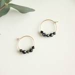 14kgf*黒ガラスの輝くフープピアス