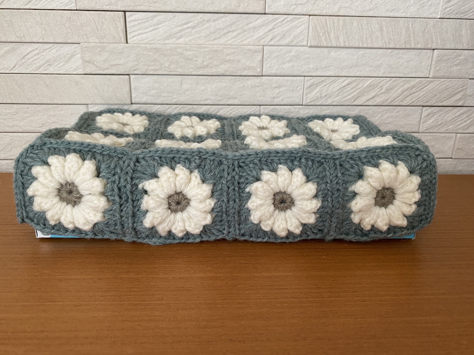 手編み♡ボックスティッシュカバー162♡グラニースクエア ダウンロード編み図・PDF【かぎ針編み】グラニースクエアの