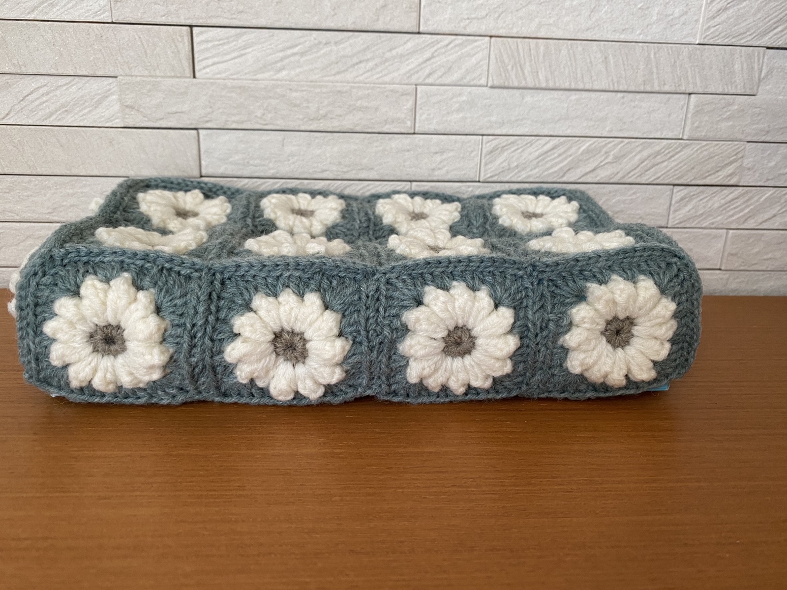 手編み♡ボックスティッシュカバー162♡グラニースクエア 再販中】デイジーグラニースクエアティッシュボックスカバー - 하늘