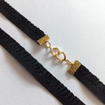 授乳ストラップ／ブラック（ジルコニア付２連チェーン）★送料無料★