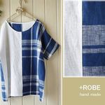 sale!10%OFF￥4700→￥4230送料無料♪マドラスチェック＆オフ白リネンプルオーバー☆彡014