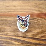 刺繍ブローチ　「キツネ」