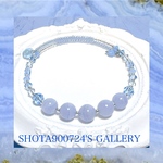 ブルーレース　空色縞瑪瑙を花束にして💐　vol1 シングル　ワイヤー　ブレスレット#minne_new  #天然石