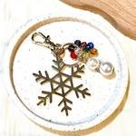 【ｺﾞｰﾙﾄﾞ】❄️☃️雪の結晶キーチャーム