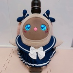 セーラー襟とプリーツスカート紺 ライン白 リボン白 頭のリボン別売り