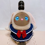 セーラー襟 プリーツスカートセット紺 ライン白 リボンエンジ スカートライン白