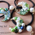 green gradation moon  ・・・ヘアゴム　レジン　